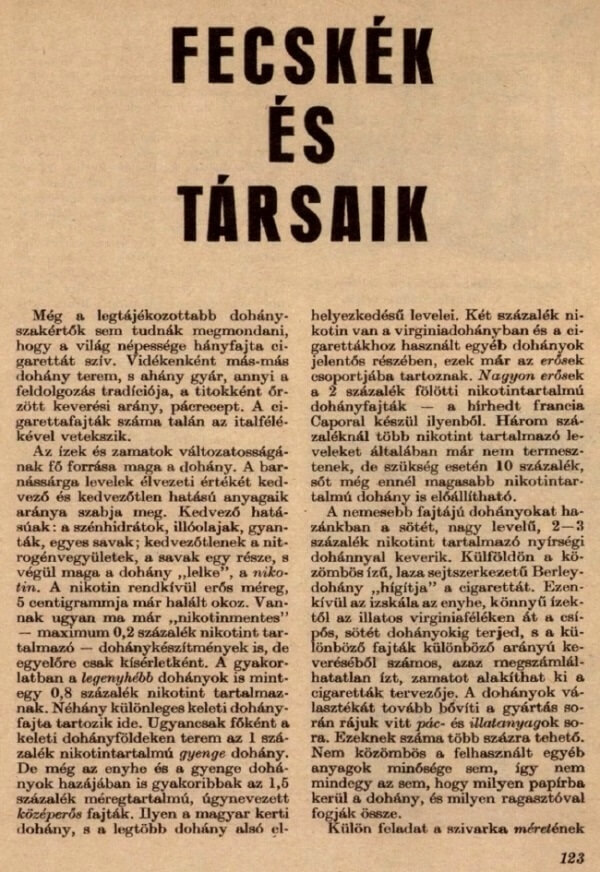 1968. A dohányiparról