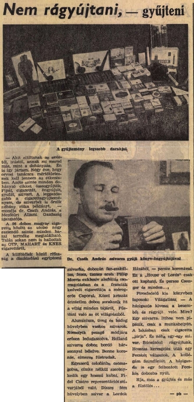 1969.07.12. Dohánygyűjtemény