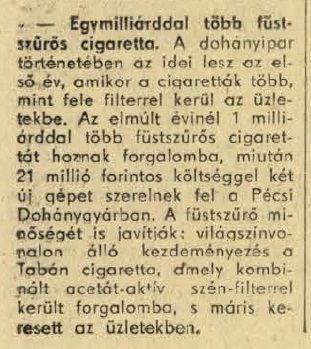 1973.02.09. Füstszűrős cigaretták 1.