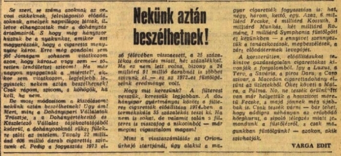 1974.06.18. Dohányfogyasztás