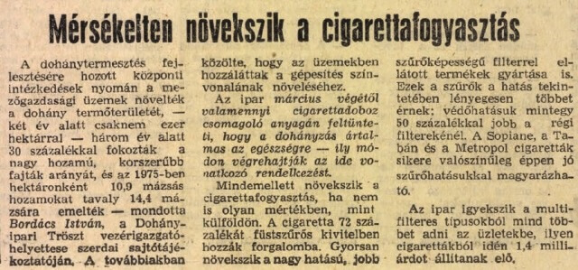 1978.02.02. Növekvő cigarettafogyasztás