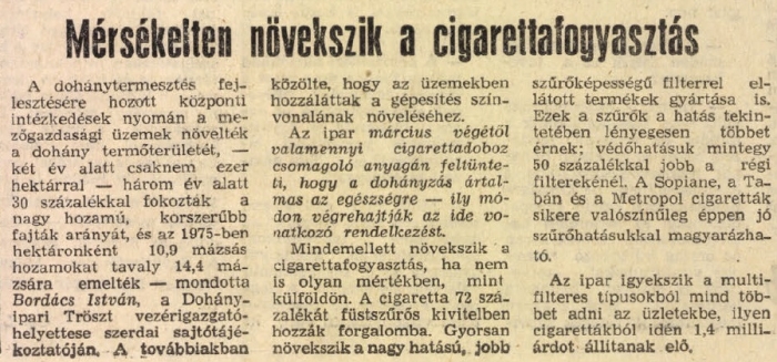 1978.02.02. Növekvő cigarettafogyasztás