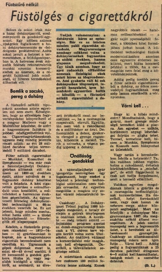 1983.07.19. A dohányzásról