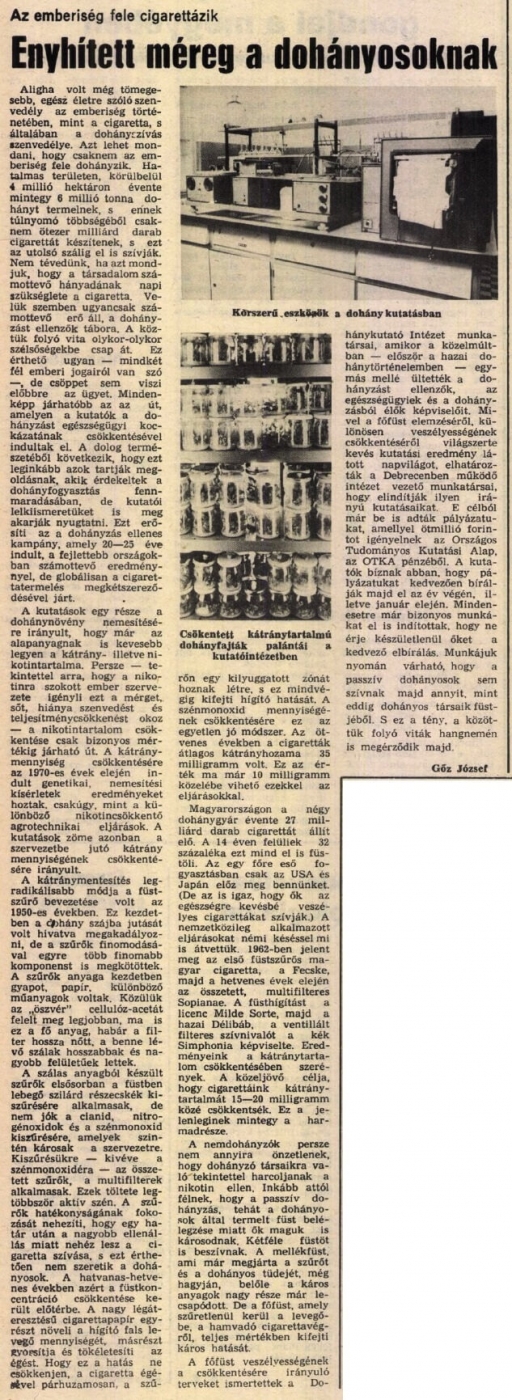 1988.01.28. Enyhébb dohányzás