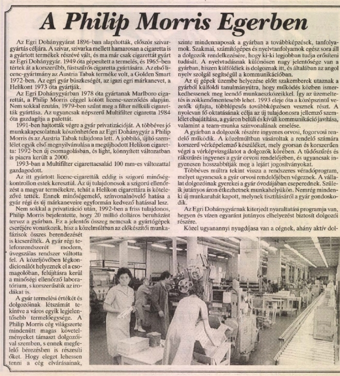 1993.09.01. Philip Morris Egerben