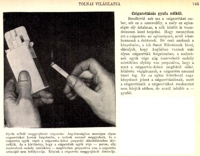 1911.03.26. Cigarettázás gyufa nélkül