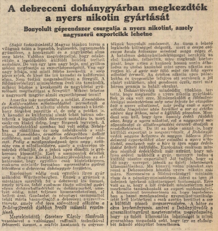 1929.11.19. Debreceni Dohánygyár
