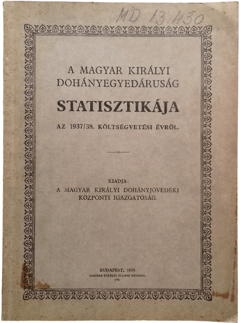 Statisztika, 1937/38.