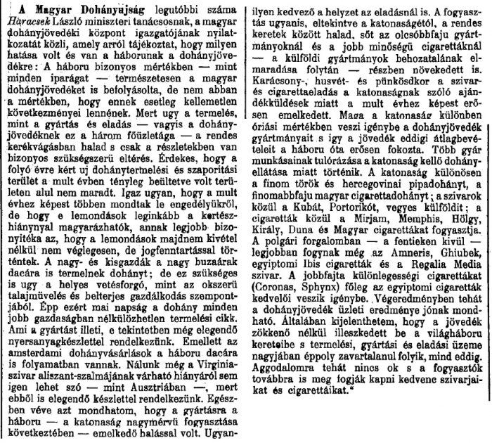 1915.06.12. Magyar Dohányújság