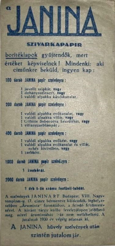Janina nyereményjáték, 1930
