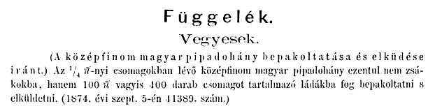 1874.09.14. Magyar pipadohány