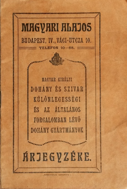 Magyari Lajos árjegyzéke, 1911.