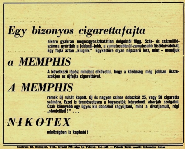 Memphis cigaretta új dobozban