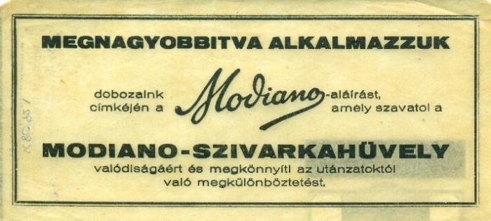 Modiano számolócédula 12.