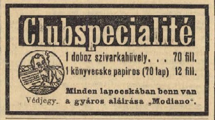 1911.05.09. Modiano reklám
