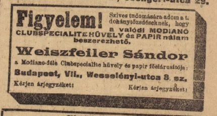 1919.02.21. Modiano reklám