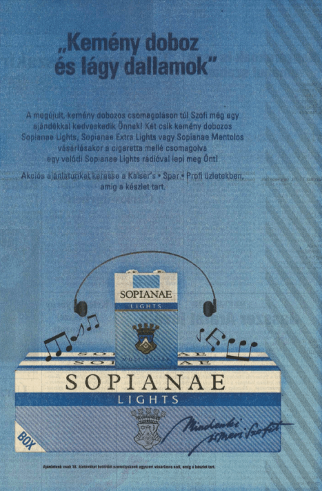 Sopianae cigaretta - 1996/01.