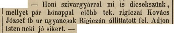 1845.10.31. Rigyicza - Kovács-szivargyár