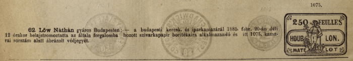 1885.02.20. Houblon-Matelot papír