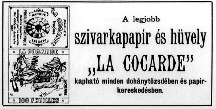 1895.11.20. La Cocarde cigarettapapír