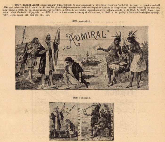 1896.03.31. Admiral papír és hüvely