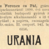 1899.11.08. Urania papír és hüvely