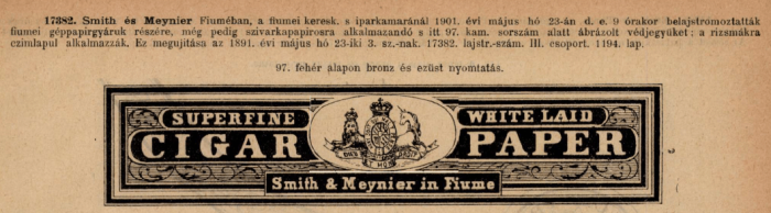 1901.05.23. Cigar paper