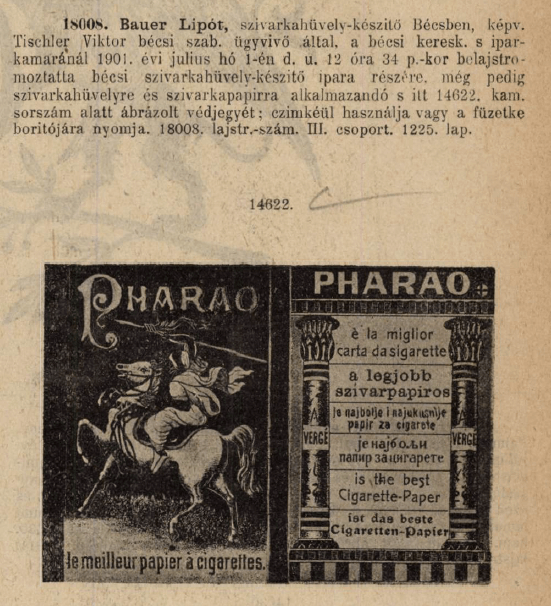 1901.07.01. Pharao papír és hüvely