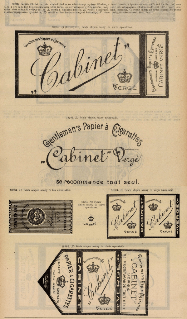 1903.04.04. Cabinet papír és hüvely