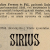 1903.09.28. Sirius papír és hüvely