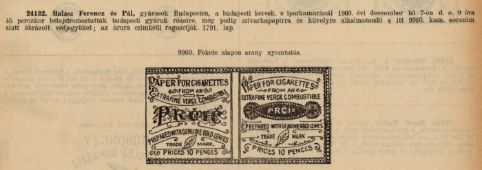 1903.12.07. Prcic papír és hüvely