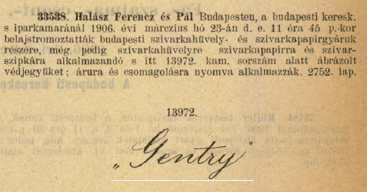 1906.03.23. Gentry papír és szipka