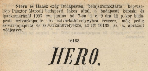 1907.06.07. Hero papír és hüvely