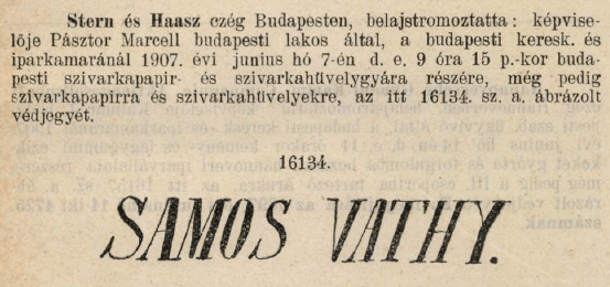 1907.06.07. Samos Vathy papír és hüvely