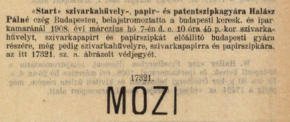 1908.03.07. Mozi papír és hüvely