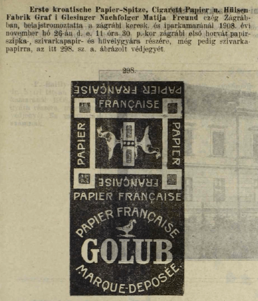 1908.11.26. Golub cigarettapapír