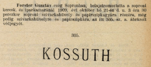 1909.10.21. Kossuth hüvely és szipka