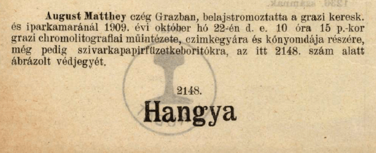 1909.10.22. Hangya cigarettapapír