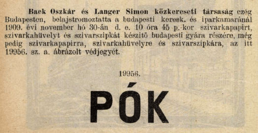 1909.11.30. Pók papír és hüvely