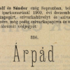 1909.12.03. Árpád papír és hüvely