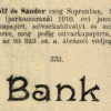 1910.01.05. Bank papír és hüvely