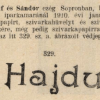 1910.01.05. Hajdu papír és hüvely