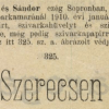 1910.01.05. Szerecsen papír és hüvely