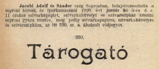 1910.01.05. Tárogató papír és hüvely