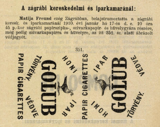 1910.01.17. Golub papír és hüvely