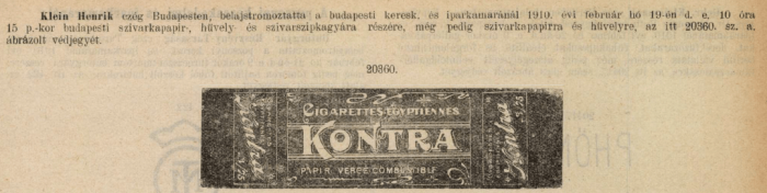 1910.02.19. Kontra papír és hüvely