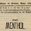 1910.03.05. Menthol papír és hüvely