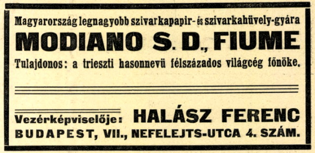 1910.07.15. Fiumei Modiano gyár