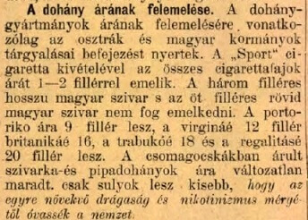 1911.04.29. Dohányáremelés