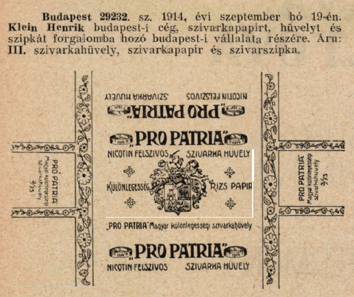 1914.09.19. Pro Patria papír és hüvely